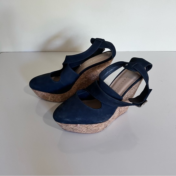 NEW Loeffler Randall Navy Cork Wedges 8.5 - Picture 3 of 5